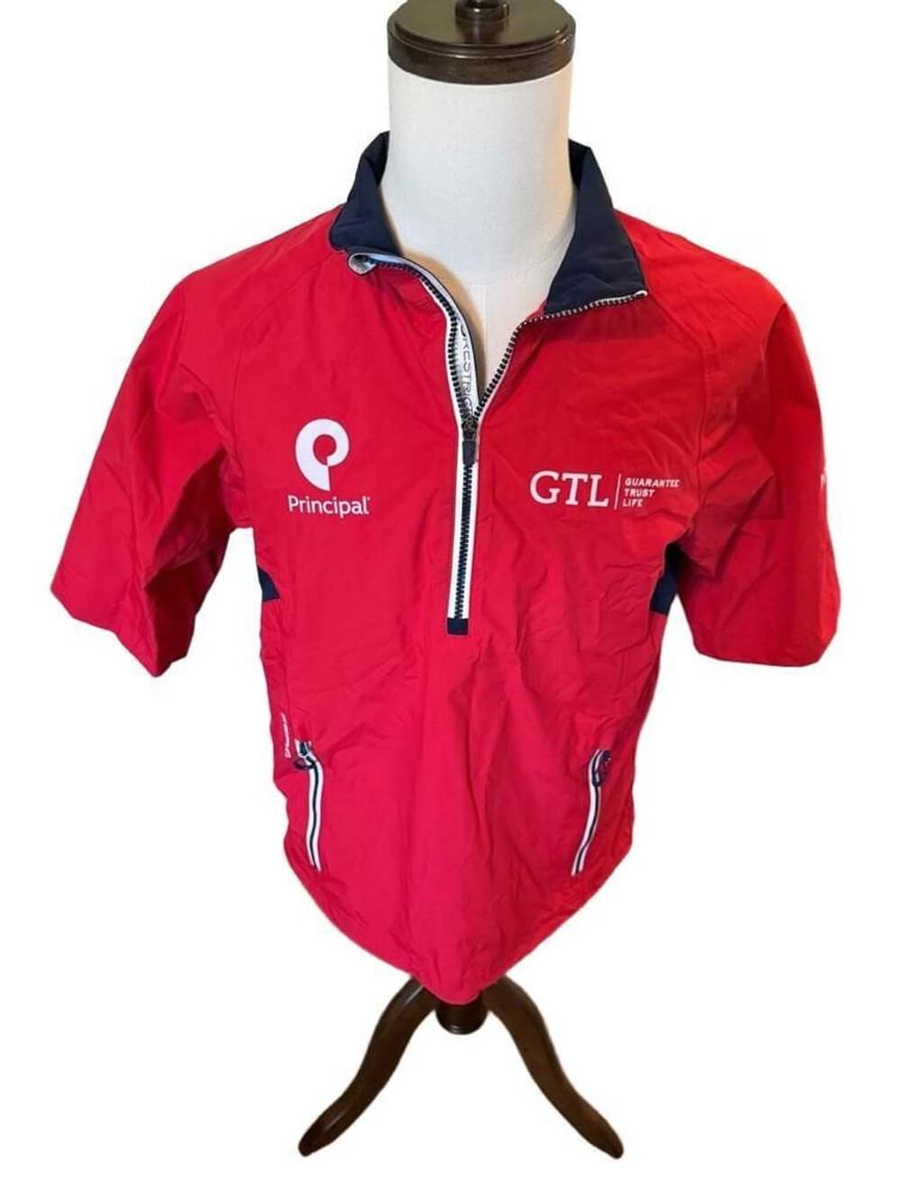 Zero Restriction Short Sleeve 1/4 Zip Jacket Size S Red